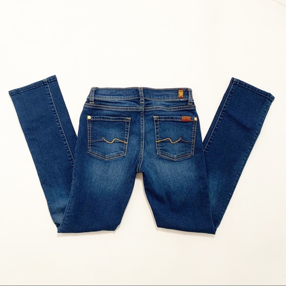 7 For All Mankind Girls Straight Leg Jeans SZ 12 - Picture 3 of 7